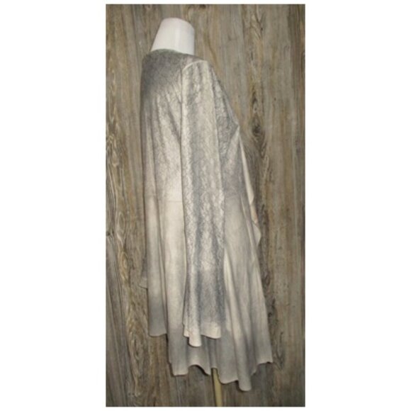 Vocal Grey Brown Faux Suede Lace Bell Slv Cardigan Jacket Size XL Fairy Grung - Picture 4 of 15